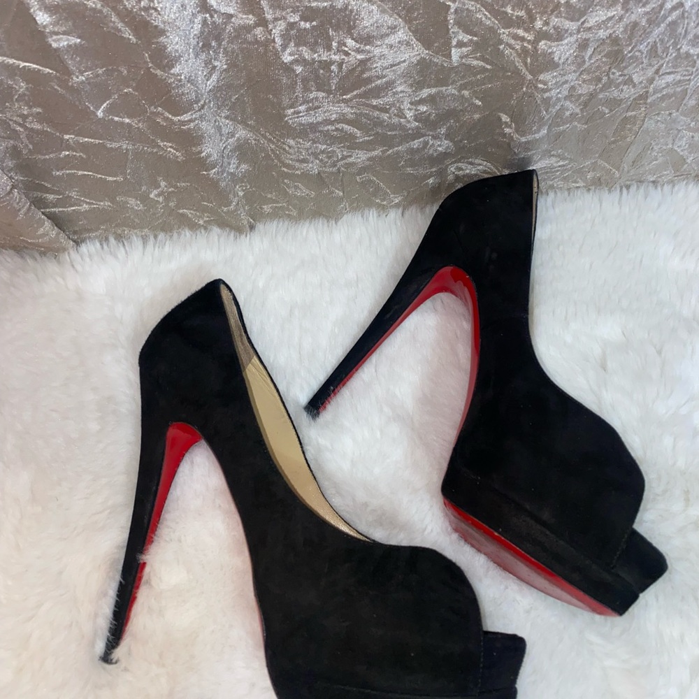 Christian Louboutin 120 Peep Toe Suede